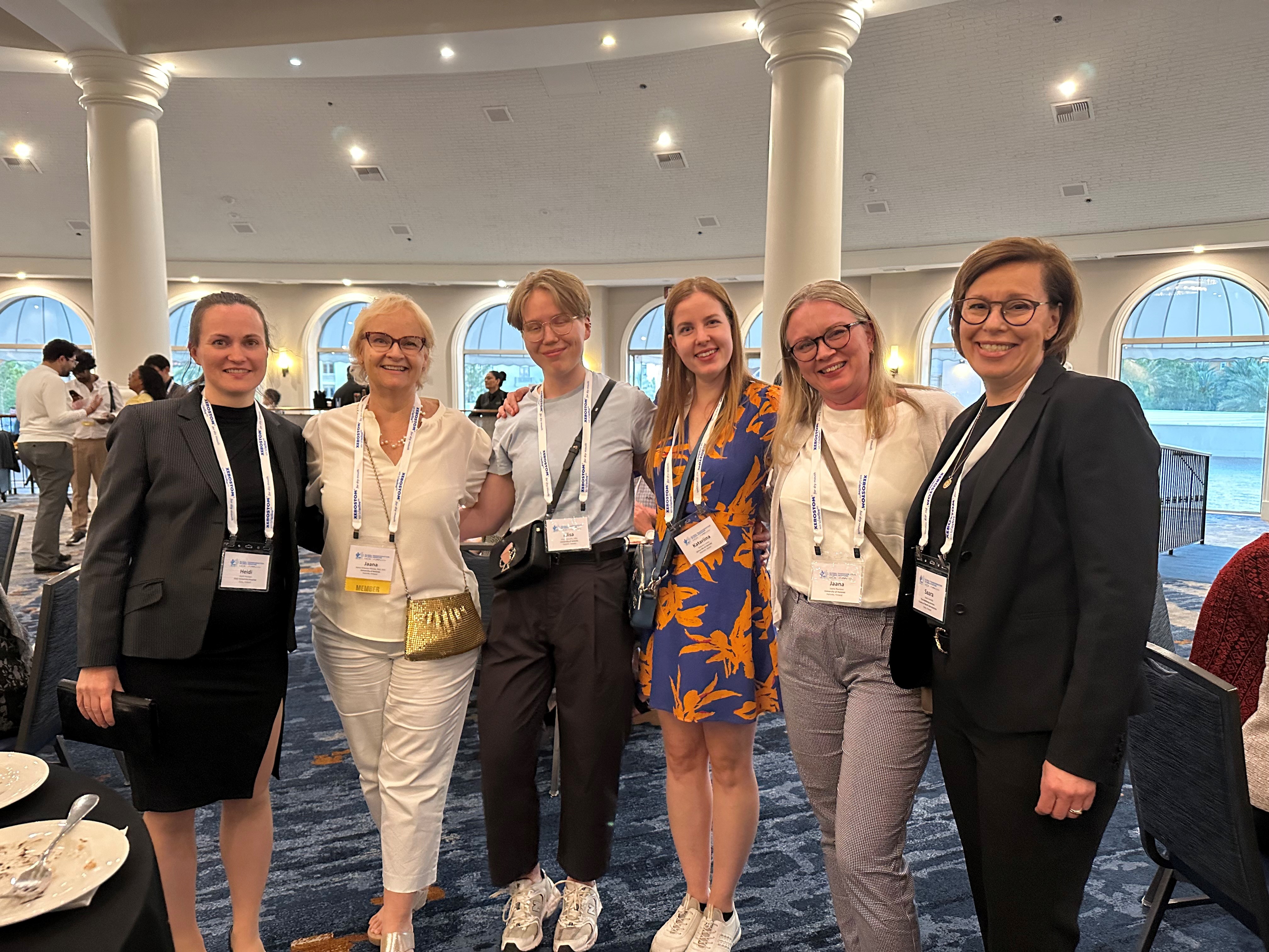 From left to right: Drs. Heidi Harinen (Oulu University Hospital, Finland), Jaana Helenius-Hietala, Alisa Toivanen, Katalina Leino, Jaana Rautava (University of Helsinki, Finland), and Saara Kantola (The Wellbeing Services, Finland)