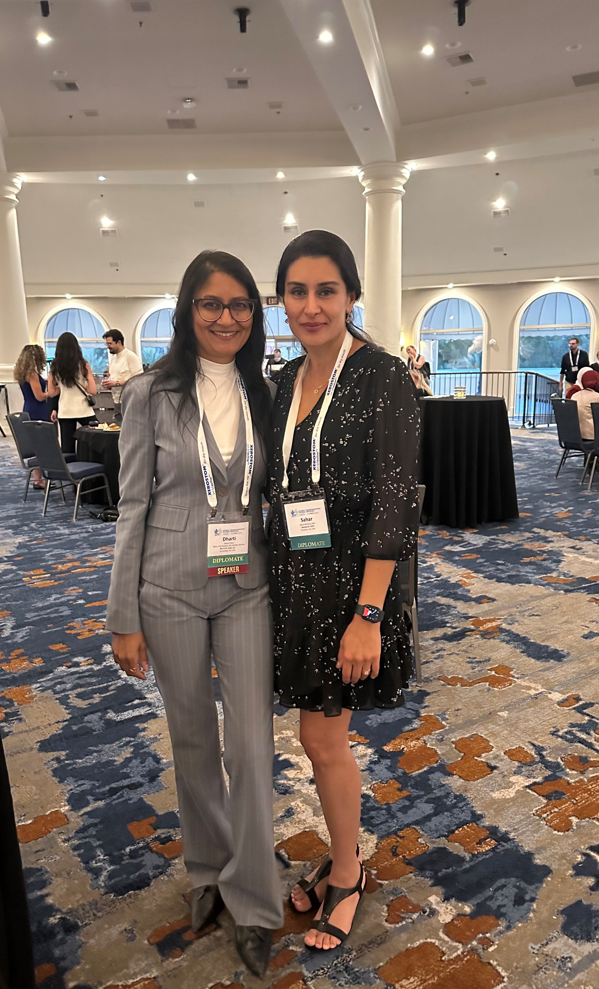 From left to right: Drs. Dharti Patel (Scottsdale, Arizona), and Sahar Mirfarsi (Herman Ostrow School of Dentistry, Los Angeles)